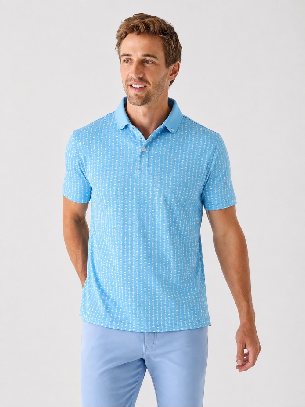 NEW Fernando Pena Men’s Short Sleeve Performance Polo Sport Shirt Blue 331